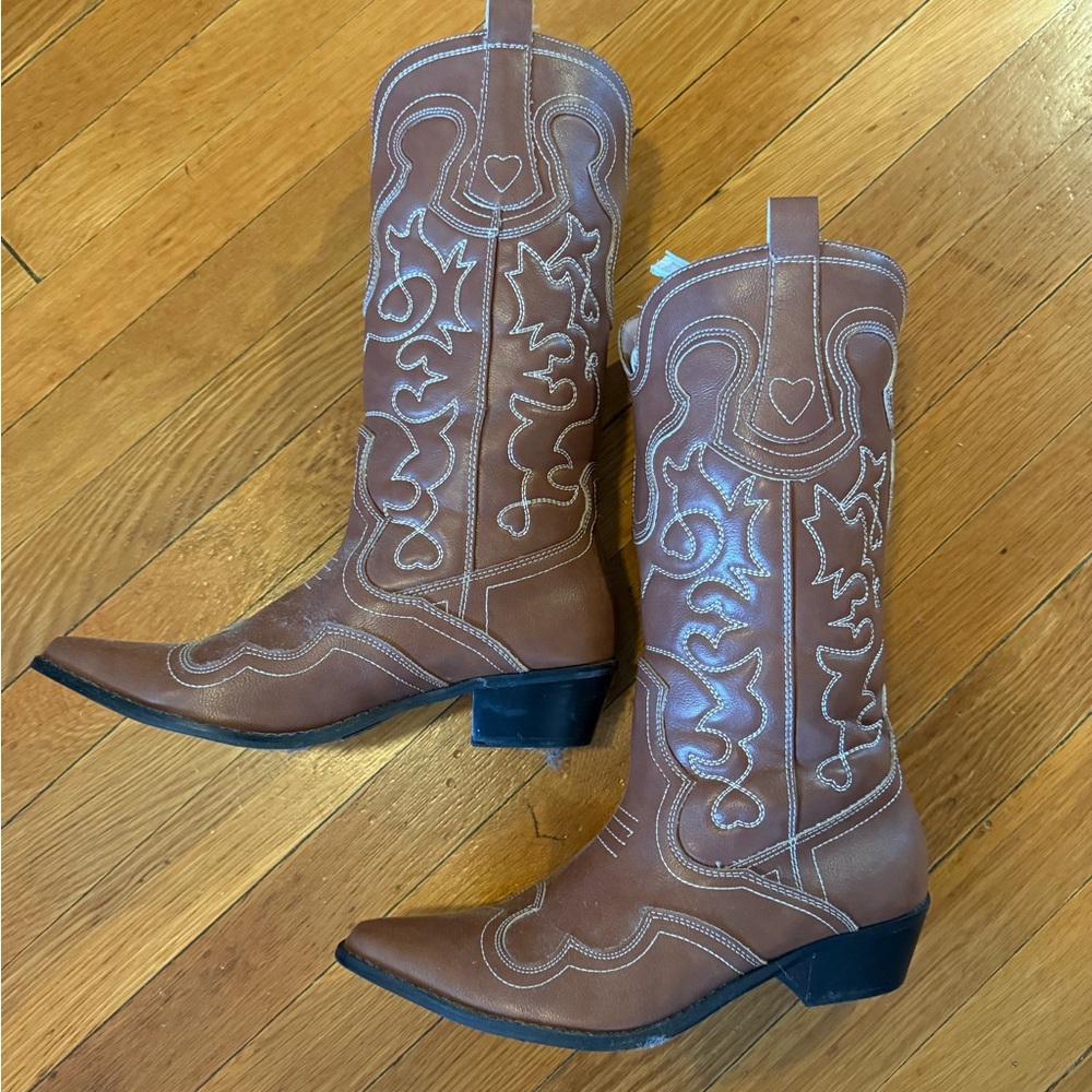 Brown tan Western Cowboy Boots 9 8.5 8